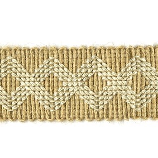 natural jute braid trimming with stitched pattern