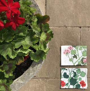 two geranium tea towel designs two geranium tea towel designs