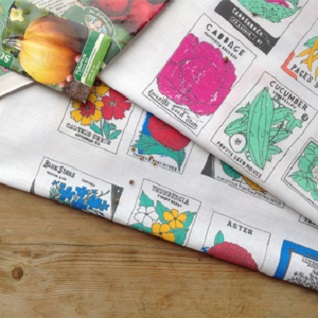 flower seed packet gardeners tea towel gift set