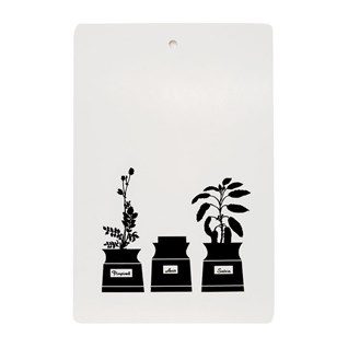 herb garden chopping board in black & white