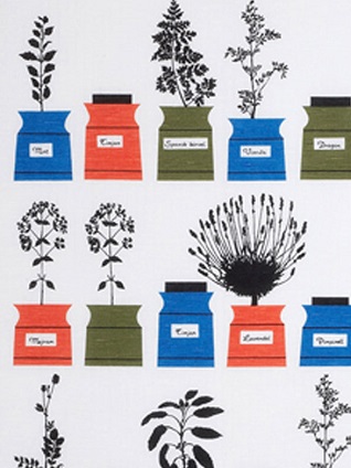 herb garden original colour cotton fabric