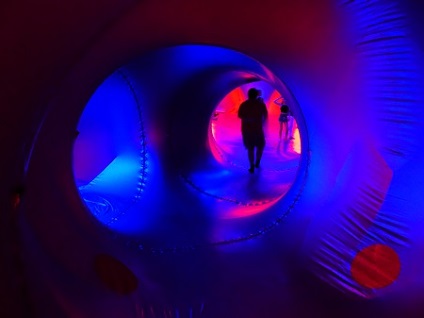 in blue luminarium tunnel
