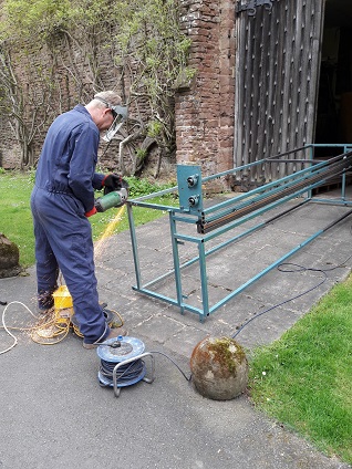 john working on wider table frame 4