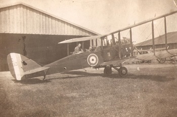 H. Stanier learning to fly an RE8 at duxford 1918