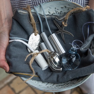 metal and glass blind and light pulls on display