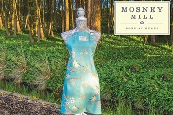 mosney mill apron with blue tits in wood