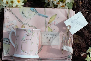 mothers day pink blue tit mug and tea towel