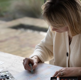 New House Textiles designer at work