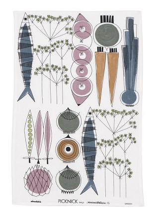 picknick blossom and blue kitchen tea towel