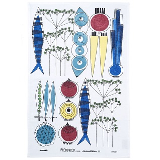 picknick design cotton linen tea towel