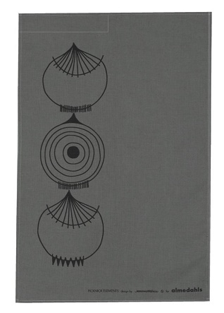 picknick element tea towel in dark grey