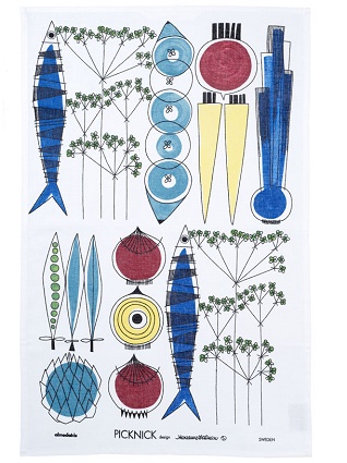 picknick swedish tea towel in bright colours