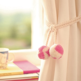 punk pink woolly curtain tiebacks