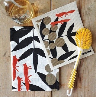 red fox washing up kit of tea towel and sponge cloth red fox washing up kit of tea towel