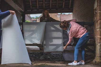 setting up a shot on our gate