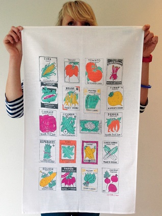 vegetable gardener kitchen tea towel