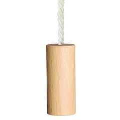 wooden cylinder with white cotton cord wooden cylinder light pull with white cotton cord