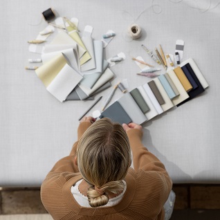 working on new roller blind fabrics