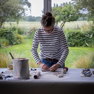 working on new roller blind fabric collection