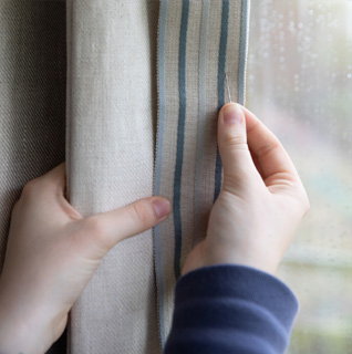 Fletcher braid decorative trim on curtain