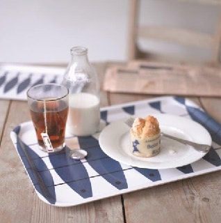 herring blue large tray for breakfast