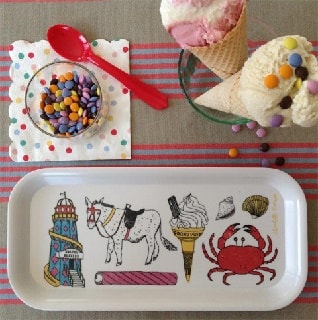 seaside fun drinks tray with crab helterskelter images of sea