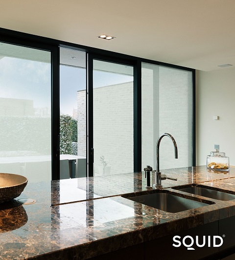 textile window film in kitchen