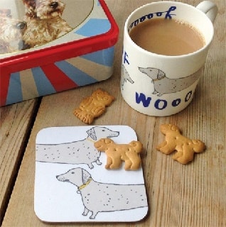 wooof mug and coaster gift set of sausage dog