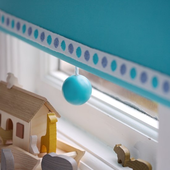 childrens spot woven decorative trimming in spearmint blue for boys bedrooms, a lovely dot braid