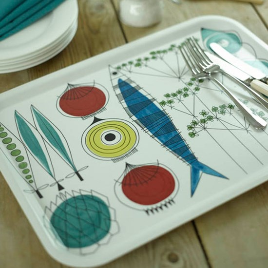 picknick design large drinks tray a vintage swedish print by Marianne Westman showing salad ingredie picknick design large drinks tray a vintage swedish print by Marianne Westman showing salad ingredie