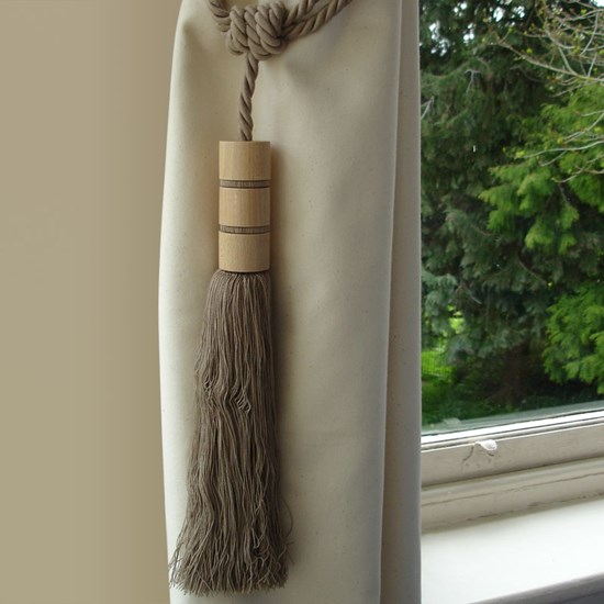 twirl large wood and tassel curtain tieback in nutmeg brown colour twirl large wood and tassel curtain tieback in nutmeg brown colour