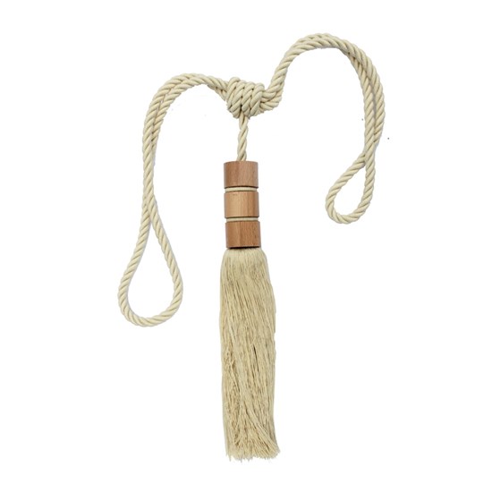 twirl giant wood and tassel curtain tieback in parchement cream colour twirl giant wood and tassel curtain tieback in parchement cream colour