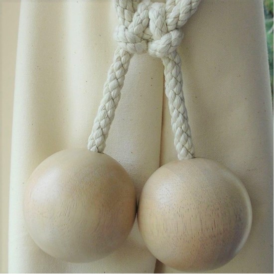 large wood ball curtain tieback in whitewashed beech and cotton rope embrace large wood ball curtain tieback in whitewashed beech and cotton rope embrace