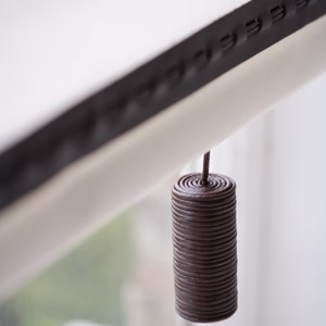 leather cylinder blind pull -  brown