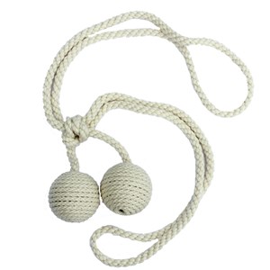 small carpet boule curtain tiebacks in wax colour a mini hand wrapped luxury holdback for drapes carpet boule tiebacks - wax