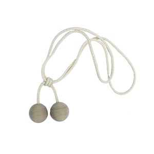 cream leather curtain holdbacks leather ball tiebacks - cream