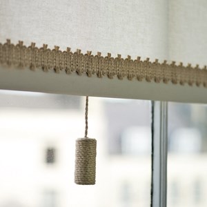 natural jute cylinder elegant window roller blind pull in flax jute blind pull - twine