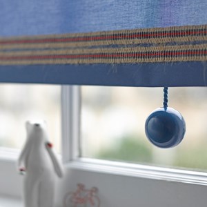 signal blue bobbi ball window blind pulls that are gloss painted wooden balls bobbi blind pull - signal blue