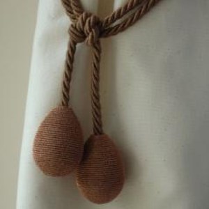 copper coloured glitter egg curtain tieback in lurex yarn glitter tiebacsk - copper