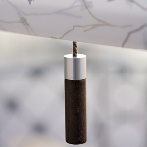 Alvo high quality interior window blind pull in stained cocoa beech wood and modern aluminium alvo blind pull - cocoa