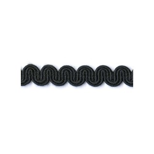 arco in black is a wavy curvy decorative trimming or braid designed to bend round corners