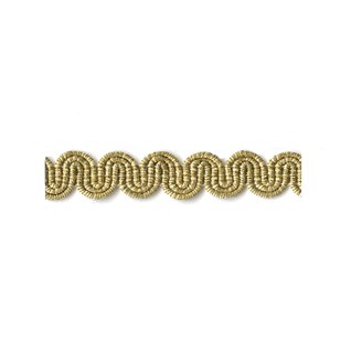 arco metallic braid - pale gold arco in pale gold metallic colour is a simple wavy curvy decorative trimming or braid