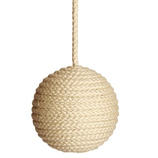 cable window blind pull in natural rope colour made from cotton wrapped wood ball