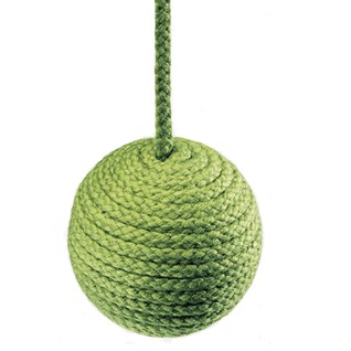 cable blind pull - seaweed cable window blind pull in seaween green colour made from cotton wrapped wood ball