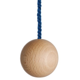 colour pop light pull - signal blue large natural wooden ball bathroom light pull with navy cotton rope cord