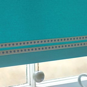 deco spot trim - peruvian blue blue & grey deco spot woven cotton interior passementerie trimming