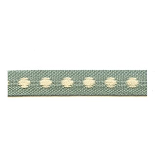 sea green & white deco spot woven cotton interior passementerie trimming braid