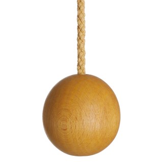 waxed wooden ball bathroom light pull with cotton rope cord