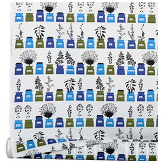 herb garden fabric blue coloured cotton fabric print of astrid sampe's iconic original herb garden design