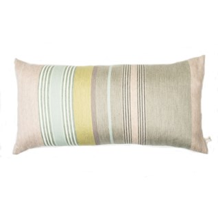 mistley stripe craft-woven cushion mistley stripe luxury cushion by laura fletcher in silk & cotton woven apple green & yellow colours